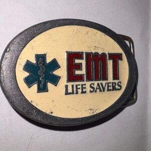 Vintage men’s belt buckle 1987 made in USA EMT Life Savers Belt Buckle